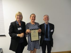 Dr Alison Whybrow receiving her ISCP Fellowship Award, 12th October, 2018